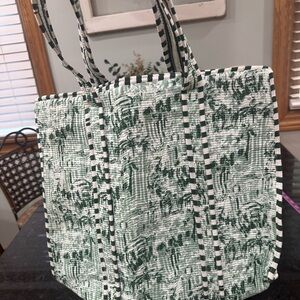 Green Patterned Tote Bag